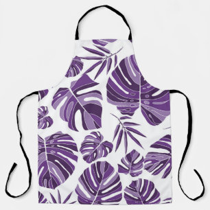 Tropische violette Monstera-Blätter nahtlos Muster Schürze