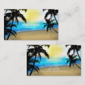 Tropische Visitenkarte für den Strand und Palmen (Vorne/Hinten)
