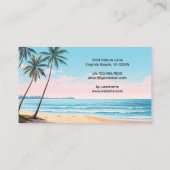 Tropische Visitenkarte für Strand und Palmen (Rückseite)