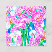 Tropische Visitenkarte, Monogramm-Aufkleber Quadratische Visitenkarte (Rückseite)