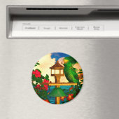 Tropische Vögel 1 "Papageien" Magnet (In Situ (Geschirrspüler))
