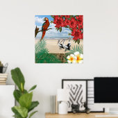Tropische Vögel am Strand Poster (Heimbüro)