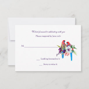Tropische Vogel Antwortkarten Einladung