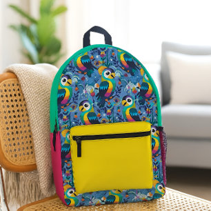 Tropische Vögel Bedruckter Rucksack