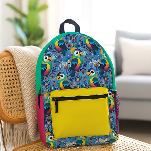 Tropische Vögel Bedruckter Rucksack