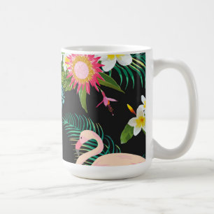 Tropische Vögel Blume Flamingo Wasserwelt Landscha Kaffeetasse