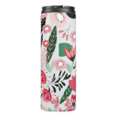 Tropische Vögel, Blumenmuster. Thermosbecher (Rückseite)