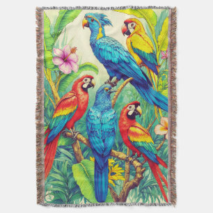 Tropische Vögel Botanische Illustration Decke