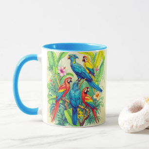 Tropische Vögel Botanische Illustration Tasse