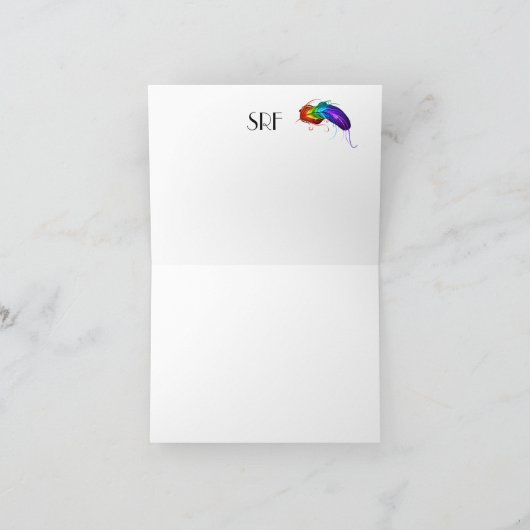 Tropische Vögel Danke oder leere Note Card (Innenseite)