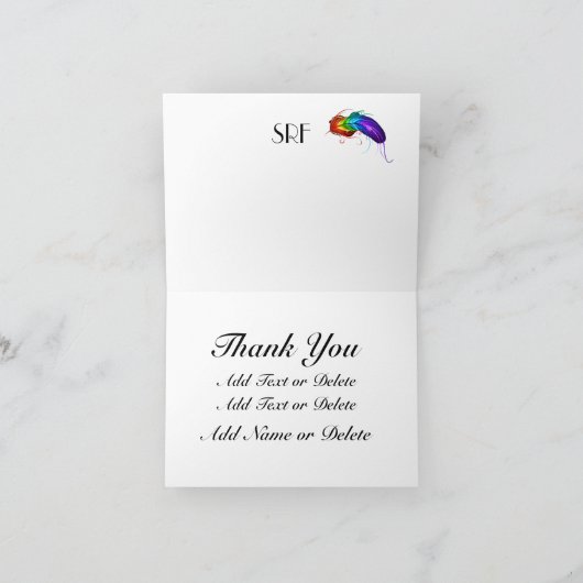 Tropische Vögel danken Ihnen oder löschen Dankeskarte (Innenseite)