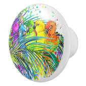 Tropische Vögel der Feder 2 Keramiken Keramikknauf (Rechts)