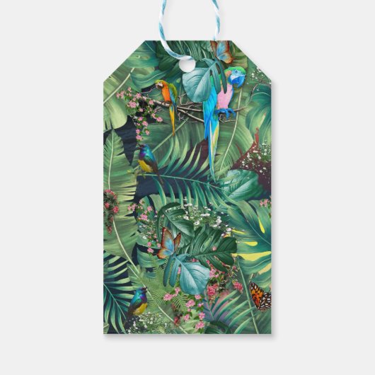 Tropische Vögel des Paradieses Geschenkanhänger (Rückseite)