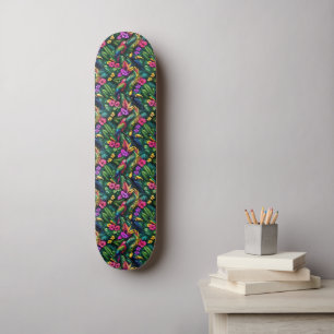 Tropische Vögel Dschungel Träume Nahtlose Oberfläc Skateboard