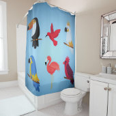 Tropische Vögel Duschvorhang