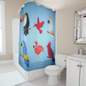 Tropische Vögel Duschvorhang (Beispiel)