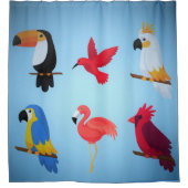 Tropische Vögel Duschvorhang (Vorderseite)