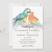 Tropische Vögel Elegant Whimsical Moderne Hochzeit Einladung (Vorderseite)