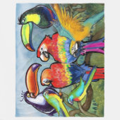 Tropische Vögel Fleecedecke (Vorderseite)