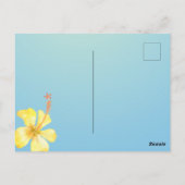 Tropische Vögel Floral Gold Aloha Postkarte (Rückseite)