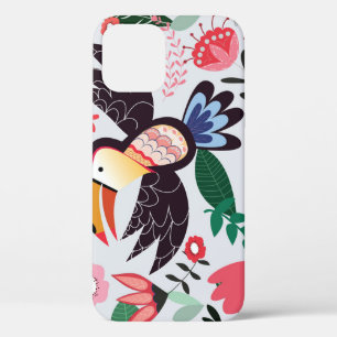 Tropische Vögel, florales Muster mit Gekritzel. Case-Mate iPhone Hülle