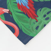 Tropische Vögel in den hellen Farben Fleecedecke (Ecke)