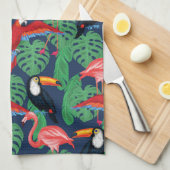 Tropische Vögel in den hellen Farben Handtuch (Viertel Falte)