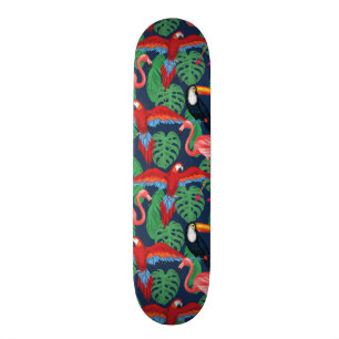 Tropische Vögel in den hellen Farben Skateboard