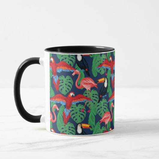 Tropische Vögel in den hellen Farben Tasse (Links)