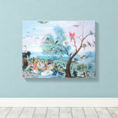 Tropische Vögel in einer Landschaft Leinwanddruck (Insitu (Holzboden))