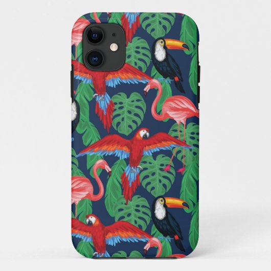 Tropische Vögel in hellen Farben Case-Mate iPhone Hülle (Rückseite)