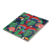 Tropische Vögel in hellen Farben Fliese (Seite)