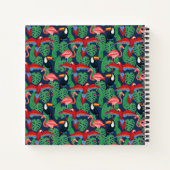 Tropische Vögel in hellen Farben Notizbuch (Rückseite)