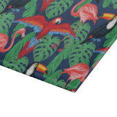 Tropische Vögel in hellen Farben Schneidebrett (Ecke)