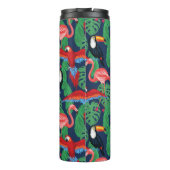 Tropische Vögel in hellen Farben Thermosbecher (Rückseite)