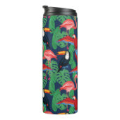 Tropische Vögel in hellen Farben Thermosbecher (Nach rechts gedreht)