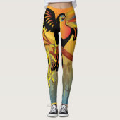 Tropische Vögel Leggings (Vorderseite)