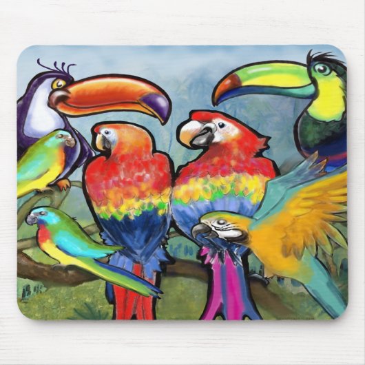Tropische Vögel Mousepad (Vorne)