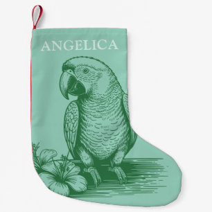 Tropische Vögel Papagei Kinder Benutzerdefinierter Kleiner Weihnachtsstrumpf