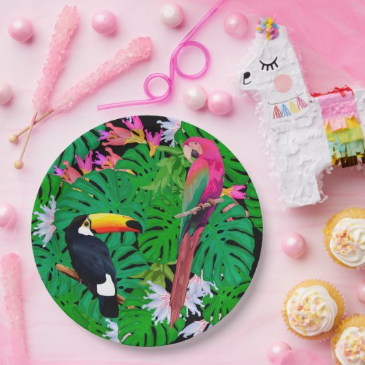 Tropische Vögel Pappteller (Party)