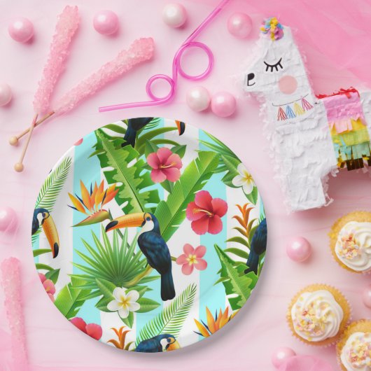 Tropische Vögel Pappteller (Party)