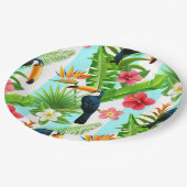 Tropische Vögel Pappteller (Schrägansicht)