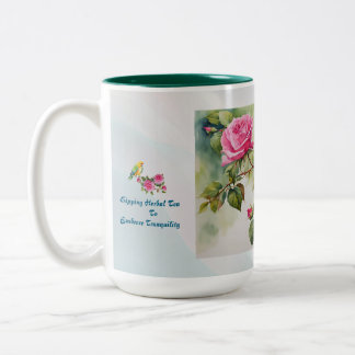 Tropische Vögel & Rose 15oz Zwei-Tonen-Keramiken-T Zweifarbige Tasse
