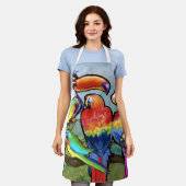 Tropische Vögel Schürze (Getragen)