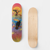 Tropische Vögel Skateboard (Vorderseite)