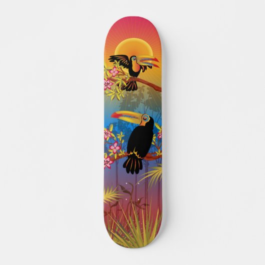 Tropische Vögel Skateboard (Vorne)