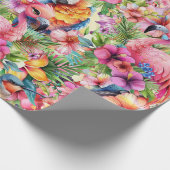 Tropische Vögel und Blume Geschenkpapier (Ecke)
