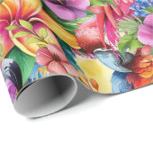 Tropische Vögel und Blume Geschenkpapier (Rolleneckpunkt)