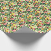 Tropische Vögel und Blume Geschenkpapier (Ecke)