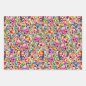 Tropische Vögel und Blume Geschenkpapier Set (Vorderseite 2)